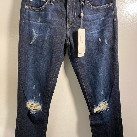 A.G. The Legging Ankle in dark wash with rips. Size 26 NWT never worn retail 235 - Picture 2 of 7